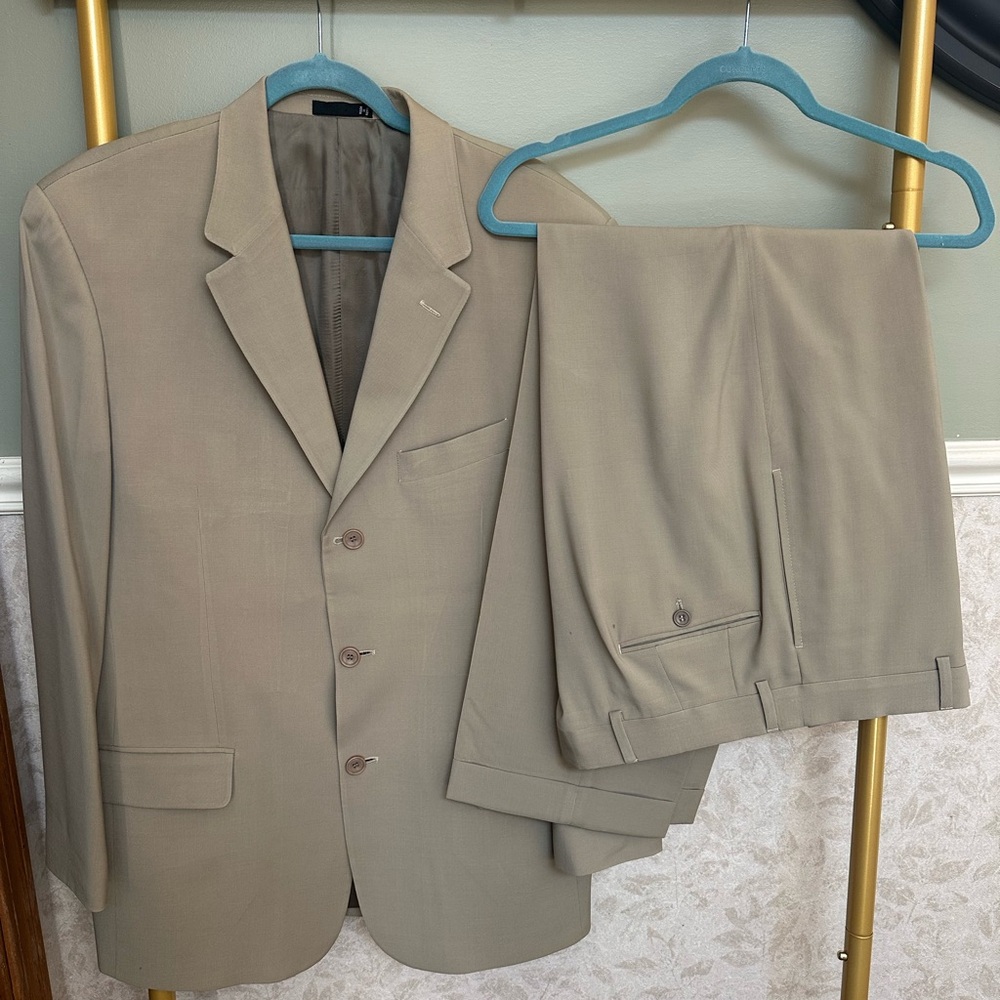 Men's Calvin Klein Tan Blazer jacket and Pants Suit Set